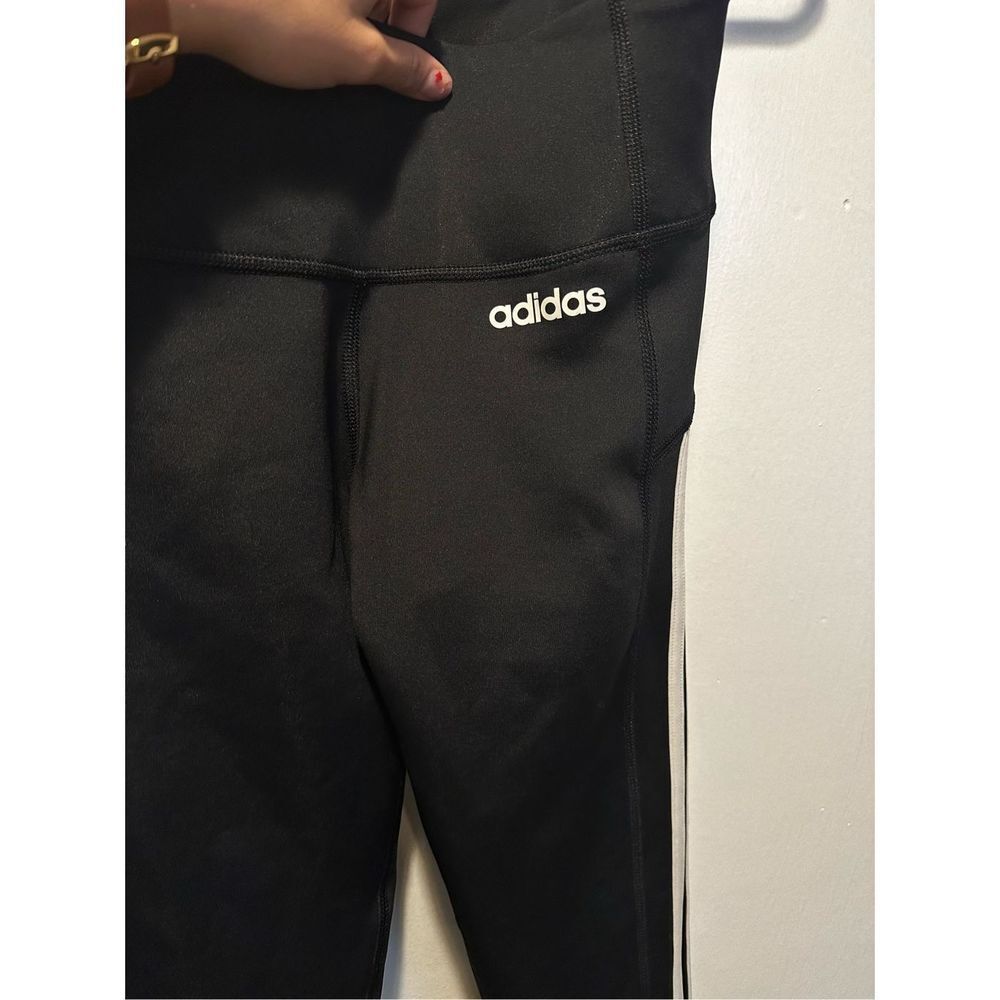 adidas Small Black High-Rise 3-Stripes 7/8 Sport Tights - Picture 2 of 8
